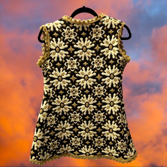 70s floral woven tapestry vest - Picture 2 of 2